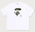 A BATHING APE TIGER CAMO APE FACE RELAXED FIT TEE