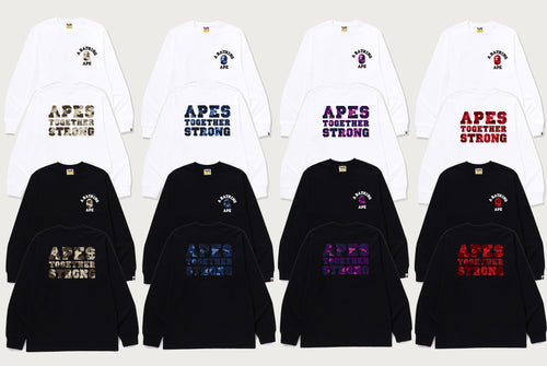 A BATHING APE COLOR CAMO COLLEGE ATS L/S TEE