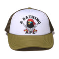 A BATHING APE APE CROSSBONE COLLEGE MESH CAP
