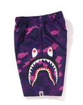 A BATHING APE BAPE KIDS COLOR CAMO SIDE SHARK BEACH SHORTS