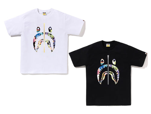 A BATHING APE ART CAMO SHARK TEE