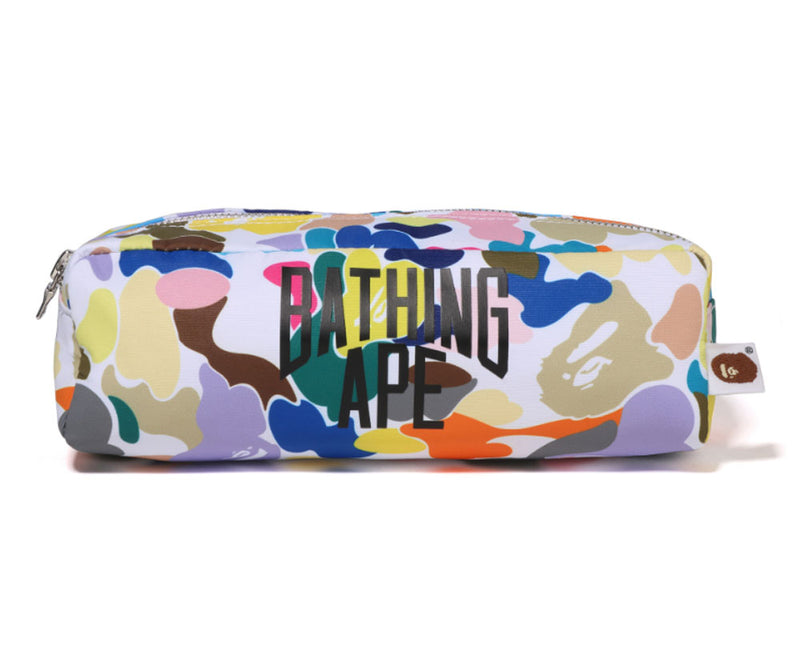 A BATHING APE MULTI CAMO NYC LOGO FLIGHT POUCH