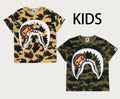 A BATHING APE BAPE KIDS 1ST CAMO MILO SHARK TEE