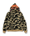 A BATHING APE 1ST CAMO 2ND SHARK BOA HOODIE JACKET