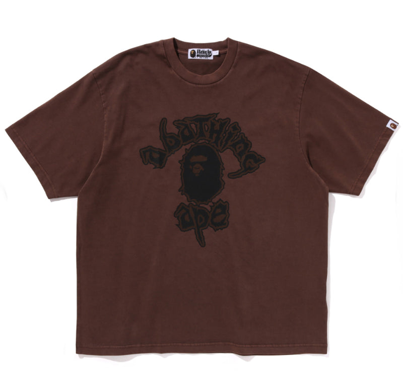 A BATHING APE MAD COLLEGE GARMRNT DYED RELAXED FIT TEE