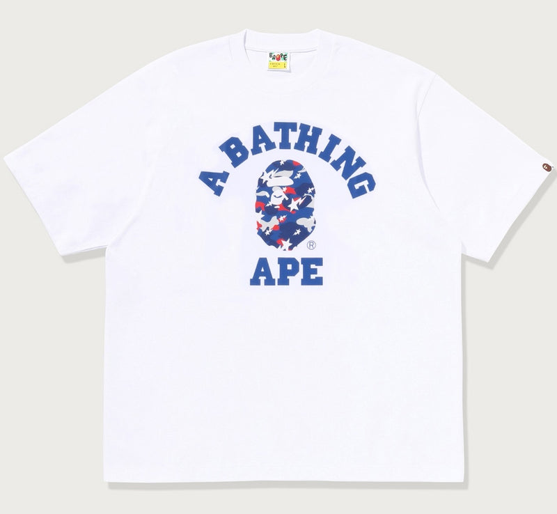 A BATHING APE STA STRIKE CAMO COLLEGE RELAXED FIT TEE