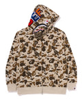 A BATHING APE DEF JAM CAMO SHARK RELAXED FIT FULL ZIP HOODIE