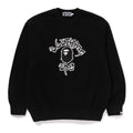 A BATHING APE MAD APE COLLEGE HEAVY WASHED CREWNECK