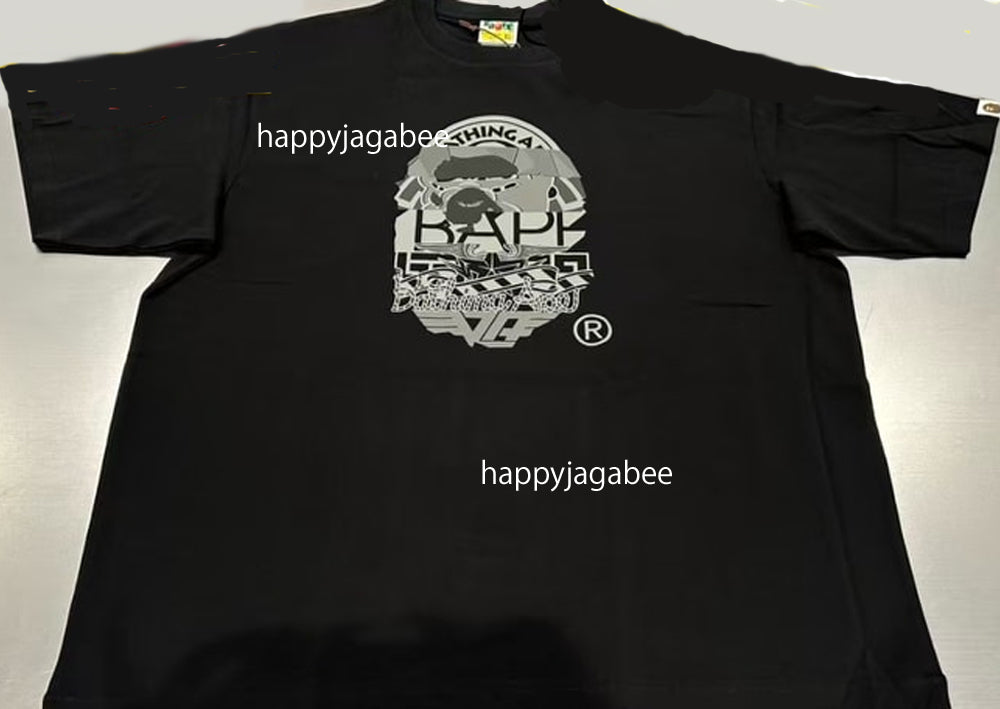 A BATHING APE MULTI LOGO APE HEAD RELAXED FIT TEE
