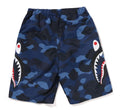 A BATHING APE BAPE KIDS COLOR CAMO SIDE SHARK BEACH SHORTS