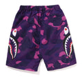 A BATHING APE BAPE KIDS COLOR CAMO SIDE SHARK BEACH SHORTS