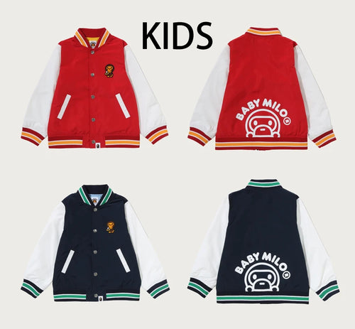 A BATHING APE BAPE KIDS BABY MILO VARSITY JACKET