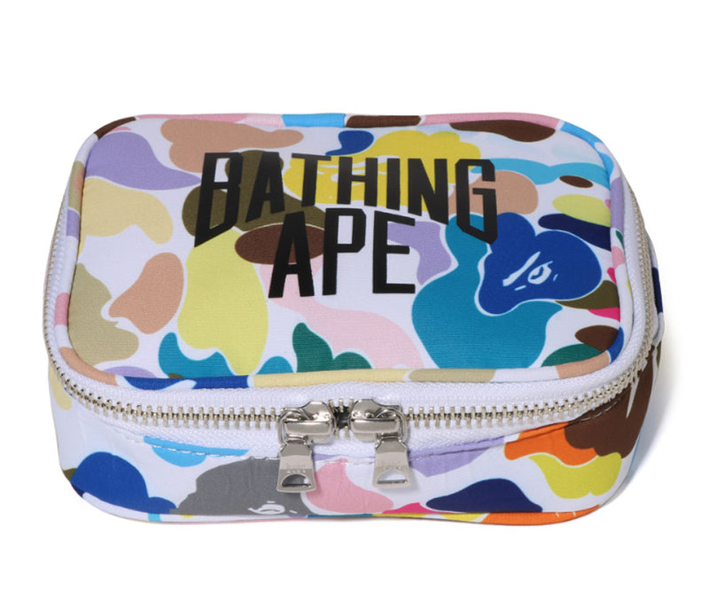 A BATHING APE MULTI CAMO NYC LOGO AMENITY POUCH