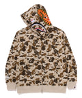 A BATHING APE DEF JAM CAMO SHARK RELAXED FIT FULL ZIP HOODIE