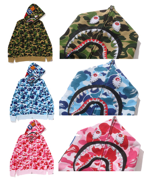 A BATHING APE ABC CAMO CRYSTAL STONE  SHARK FULL ZIP HOODIE