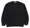A BATHING APE GARMENT DYE LOGO RELAXED FIT CREWNECK SWEAT SHIRT