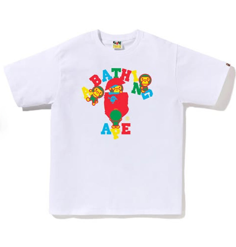 A BATHING APE COLORS COLLEGE MILO TEE