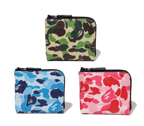A BATHING APE ABC CAMO MINI ZIPPED WALLET
