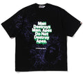 A BATHING APE SPRAY PRINT SLOGAN RELAXED FIT TEE