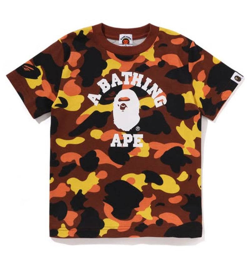 A BATHING APE BAPE KIDS 1ST CAMO COLLEGE TEE