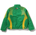 A BATHING APE ABA FLAME MONOGRAM JACQUARD MULTI LOGO PADDED JACKET