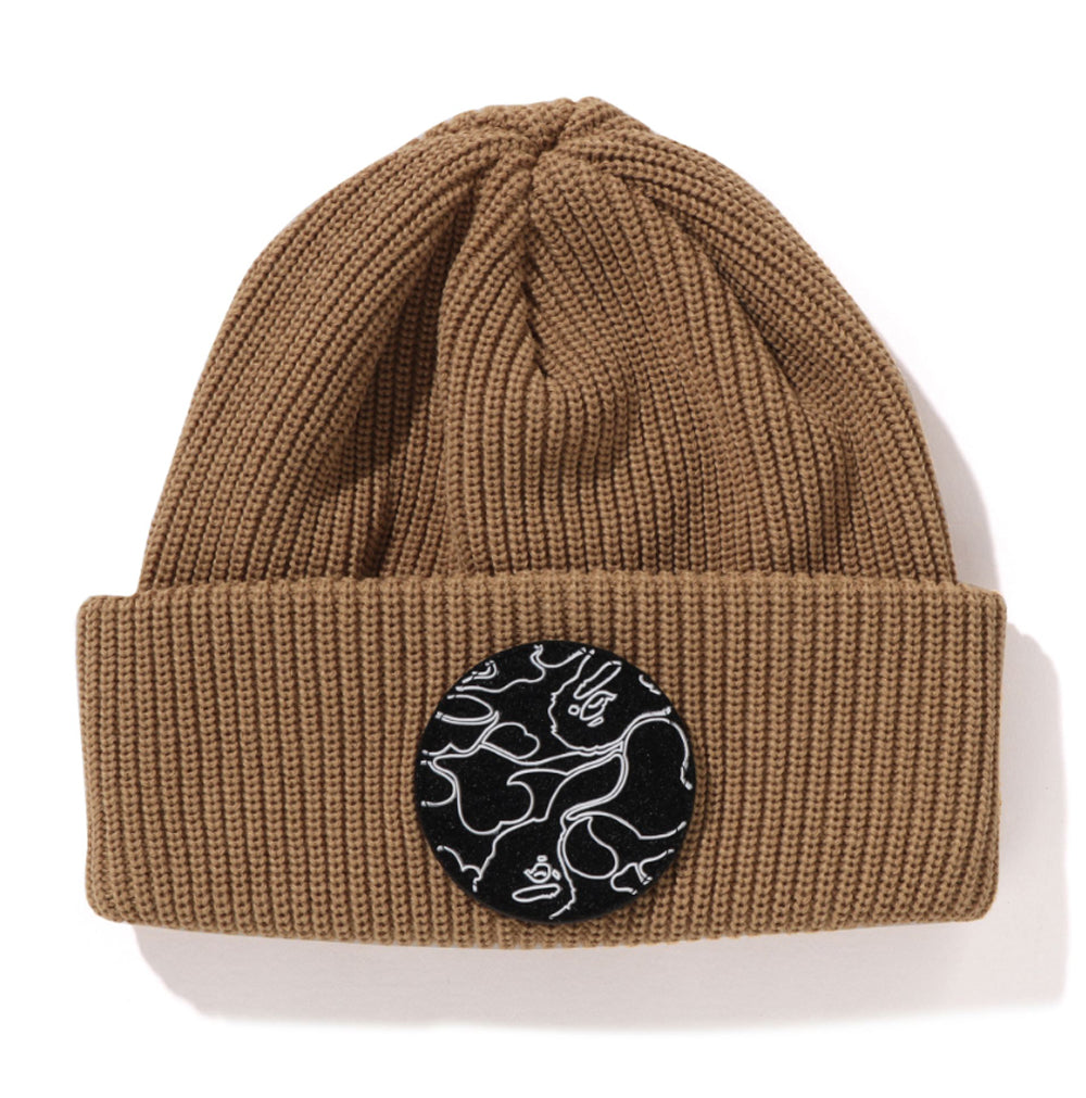 A BATHING APE® logo-appliqué ribbed-knit Beanie | Brown | FARFETCH