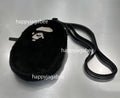 A BATHING APE APE HEAD FAUX FUR MINI SHOULDER BAG
