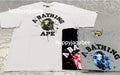 A BATHING APE ABC CAMO SPLASH COLLEGE RELAXED FIT TEE