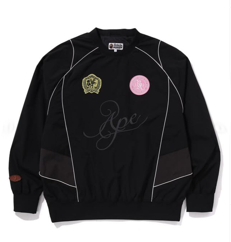 A BATHING APE MULTI LOGO RELAXED FIT PULLOVER