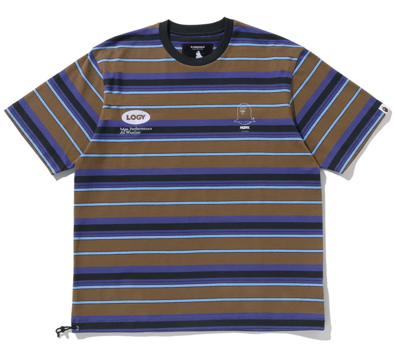 A BATHING APE BAPE BY KAZUKI KURAISHI MULTI STRIPE SHORT SLEEVES TEE