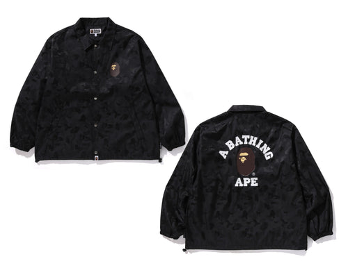 A BATHING APE ABC CAMO POLYESTER JACQUARD COLLEGE COACH JACKET (RELAXED FIT)