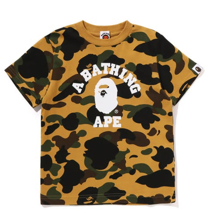 A BATHING APE BAPE KIDS 1ST CAMO COLLEGE TEE