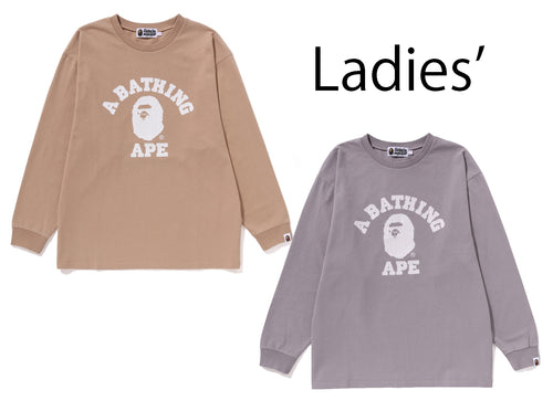 CoA BATHING APE Ladies' COLLEGE PIGMENT DYE L/S TEE ( RELAXED FIT )