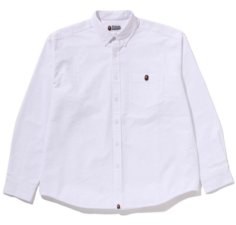 A BATHING APE ONE POINT LINE CAMO JACQUARD OXFORD L/S SHIRT