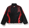A BATHING APE ABA FLAME MONOGRAM JACQUARD MULTI LOGO PADDED JACKET