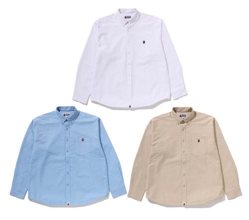 A BATHING APE ONE POINT LINE CAMO JACQUARD OXFORD L/S SHIRT