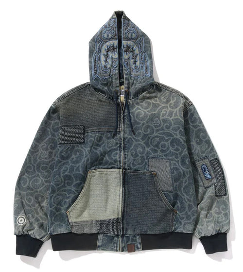 A BATHING APE CLOUD CAMO JACQUARD UPCYCLED ACTIVE JACKET