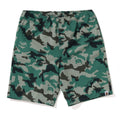 A BATHING APE WOODLAND CAMO BEACH SHORTS