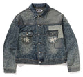 A BATHING APE CLOUD CAMO JACQUARD UPCYCLED DENIM TRUCKER JACKET