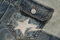 A BATHING APE CLOUD CAMO JACQUARD UPCYCLED DENIM TRUCKER JACKET