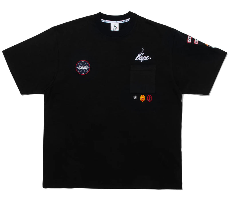 A BATHING APE BAPE BY KAZUKO KURAISHI MULTI PATCH MILITARY TEE