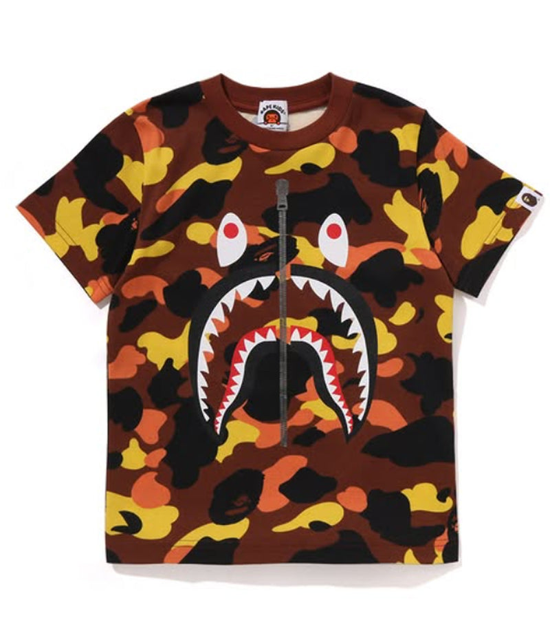 A BATHING APE BAPE KIDS 1ST CAMO SHARK TEE