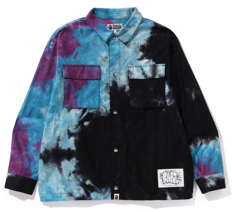 A BATHING APE TIE DYE RELAXED FIT CPO SHIRTS