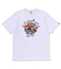 A BATHING APE COLORFULL 3D GRAPHIC COLLEGE TEE