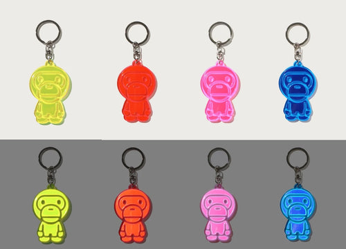 A BATHING APE BABY MILO REFLECTIVE KEYCHAIN