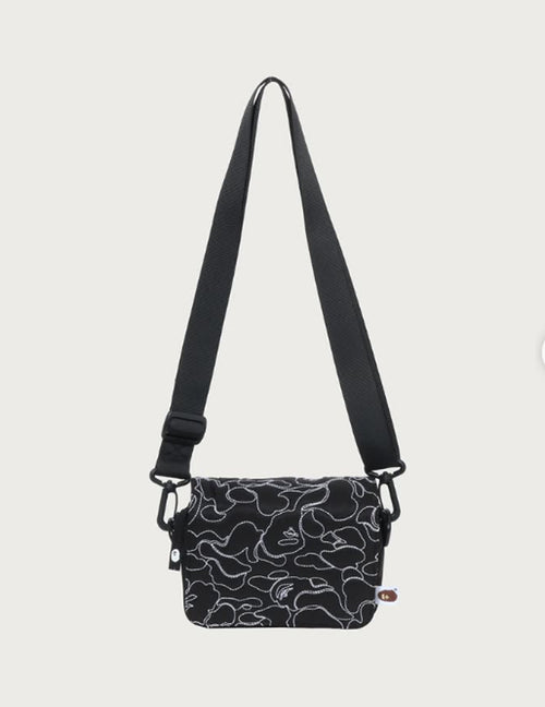 A BATHING APE LINE CAMO QUILTED SHOULDER BAG