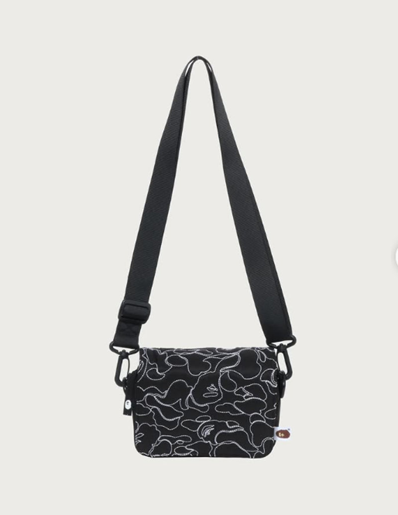 A BATHING APE LINE CAMO QUILTED SHOULDER BAG