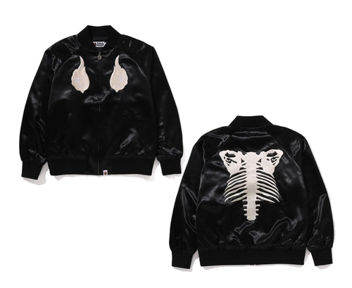 A BATHING APE SKELETON LOGO SOUVENIR JACKET