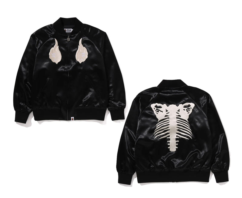 A BATHING APE SKELETON LOGO SOUVENIR JACKET