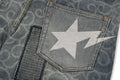 A BATHING APE CLOUD CAMO JACQUARD UPCYCLED RELAXED FIT 13 OZ DENIM PANTS